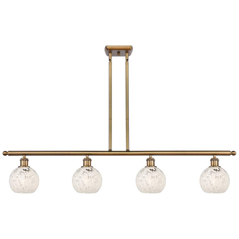 Image 1 Ballston 48"W 4 Light Brushed Brass Stem Island Light w/ 6" Mouch