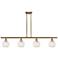 Ballston 48"W 4 Light Brushed Brass Stem Island Light w/ 6" Mouch