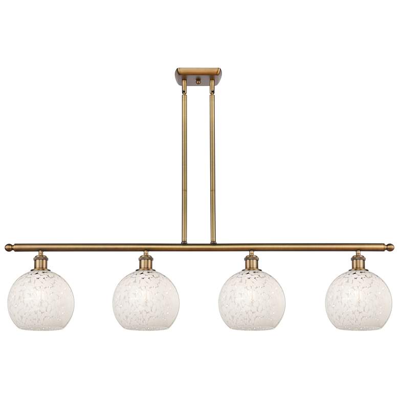 Image 1 Ballston 48"W 4 Light Brushed Brass Stem Island Light w/ 8" Mouch