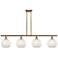 Ballston 48"W 4 Light Brushed Brass Stem Island Light w/ 8" Mouch
