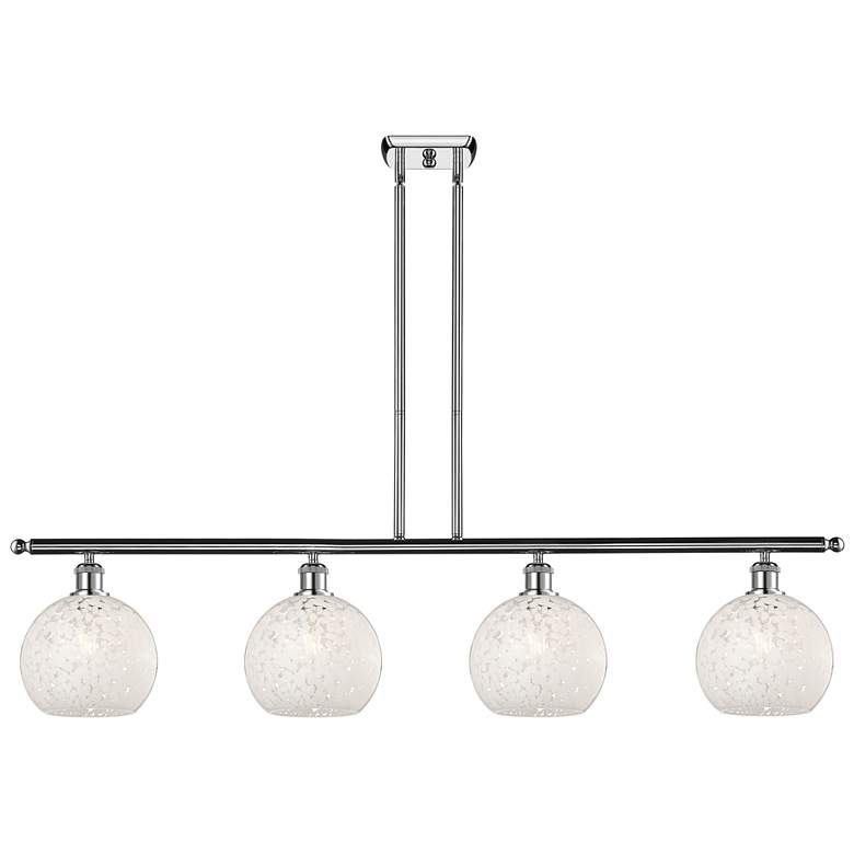 Image 1 Ballston 48"W 4 Light Chrome Stemmed Island Light w/ 8" Mouchette
