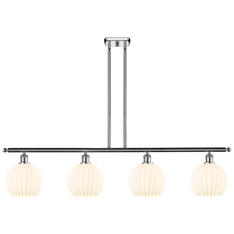 Image 1 Ballston 48"W 4 Light Chrome Stemmed Island Light w/ 8" Venetian