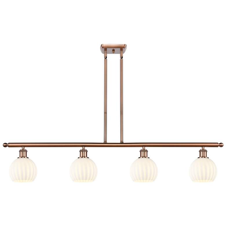Image 1 Ballston 48"W 4 Light Copper Stemmed Island Light w/ 6" Venetian