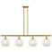 Ballston 48"W 4 Light Gold Stemmed Island Light w/ 8" White Mouch
