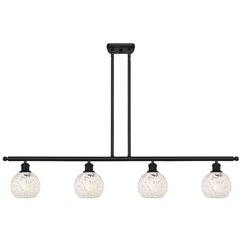 Image 1 Ballston 48"W 4 Light Matte Black Stem Island Light w/ 6" Mouchet