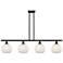 Ballston 48"W 4 Light Matte Black Stem Island Light w/ 8" Mouchet