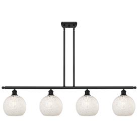Ballston 48"W 4 Light Matte Black Stem Island Light w/ 8" Mouchet Ballston 48"W 4 Light Matte Black Stem Island Light w/ 8" Mouchet