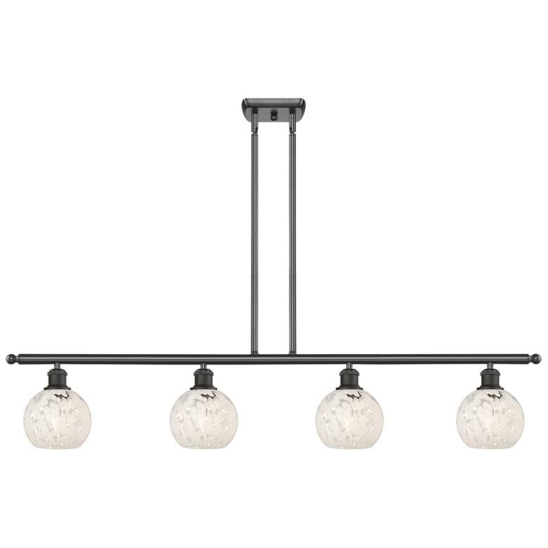 Image 1 Ballston 48"W 4 Light Oiled Bronze Stem Island Light w/ 6" Mouche