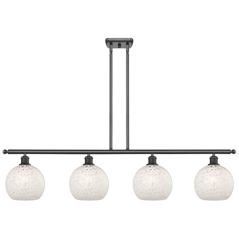 Image 1 Ballston 48"W 4 Light Oiled Bronze Stem Island Light w/ 8" Mouche