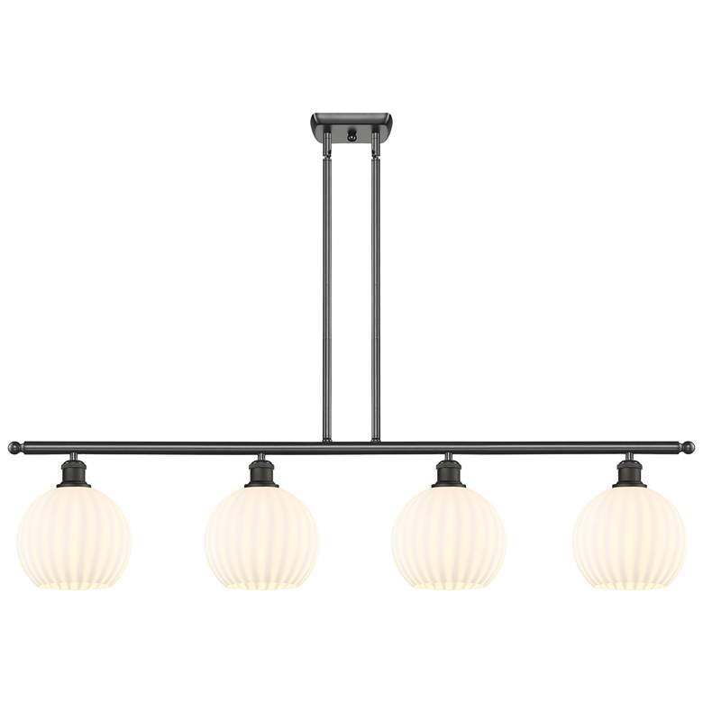 Image 1 Ballston 48"W 4 Light Oiled Bronze Stem Island Light w/ 8" Veneti