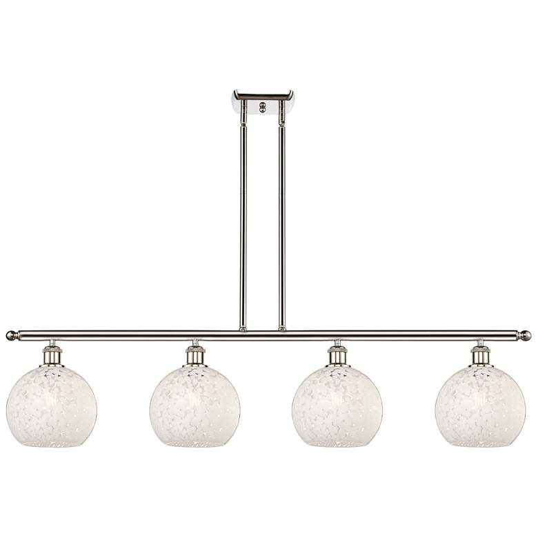 Image 1 Ballston 48"W 4 Light Polished Nickel Island Light w/ 8" Mouchett
