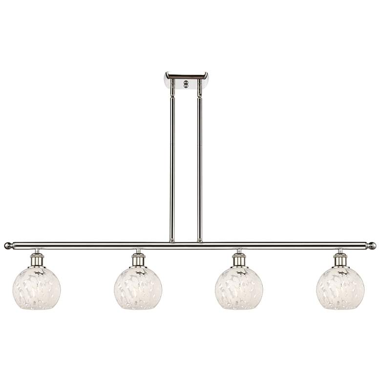 Image 1 Ballston 48"W 4 Light Polished Nickel Stem Island w/ 6" Mouchette