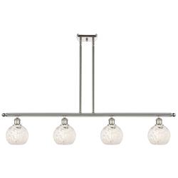 Ballston 48"W 4 Light Polished Nickel Stem Island w/ 6" Mouchette