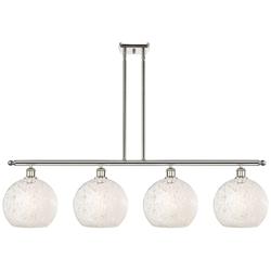 Ballston 49"W 4 Light Polished Nickel Stem Island Light w/ Mouchette S