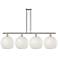 Ballston 51"W 4 Light Polished Nickel Stem Island Light w/ Mouchette S