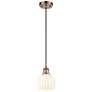 Ballston 6" Wide Antique Copper Corded Mini Pendant w/ White Venetian