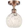 Ballston 6" Wide Antique Copper Semi-Flush Mount With White Mouchette