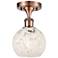 Ballston 6" Wide Antique Copper Semi-Flush Mount With White Mouchette