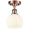 Ballston 6" Wide Antique Copper Semi-Flush Mount With White Venetian S
