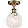Ballston 6" Wide Brushed Brass Semi-Flush Mount With White Mouchette S