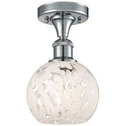 Ballston 6" Wide Polished Chrome Semi-Flush Mount w/ White Mouchette S