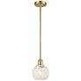 Ballston 6" Wide Satin Gold Stem Hung Mini Pendant w/ White Mouchette