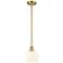 Ballston 6" Wide Satin Gold Stem Hung Mini Pendant w/ White Venetian S