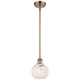 Ballston 6"W Antique Copper Stemmed Mini Pendant w/ White Mouchette Sh Ballston 6"W Antique Copper Stemmed Mini Pendant w/ White Mouchette Sh