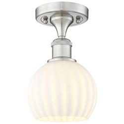 Ballston 6"W Brushed Satin Nickel Semi-Flush Mount w/ White Venetian S