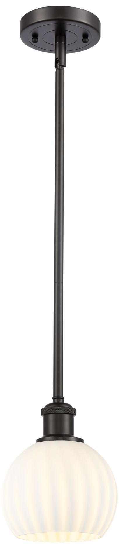 Ballston 6"W Oil Rubbed Bronze Stemmed Mini Pendant w/ White Venetian