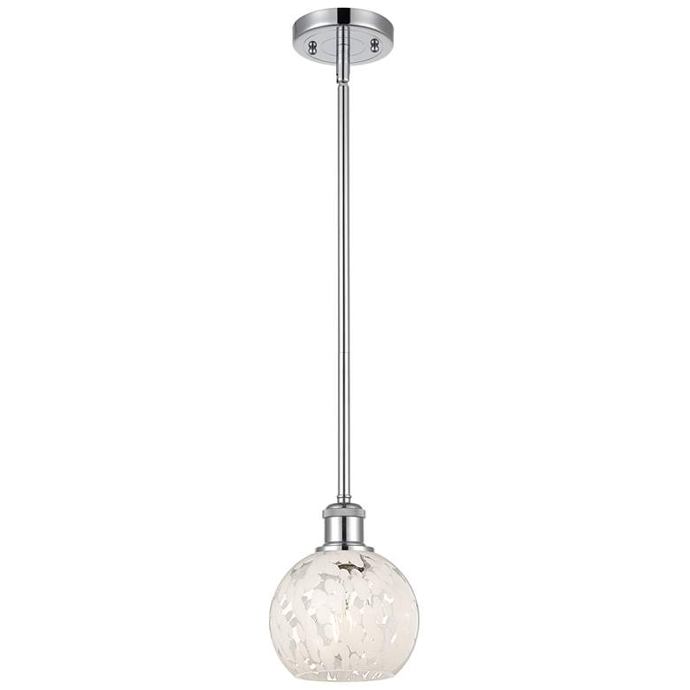 Image 1 Ballston 6"W Polished Chrome Stemmed Mini Pendant w/ White Mouchette S