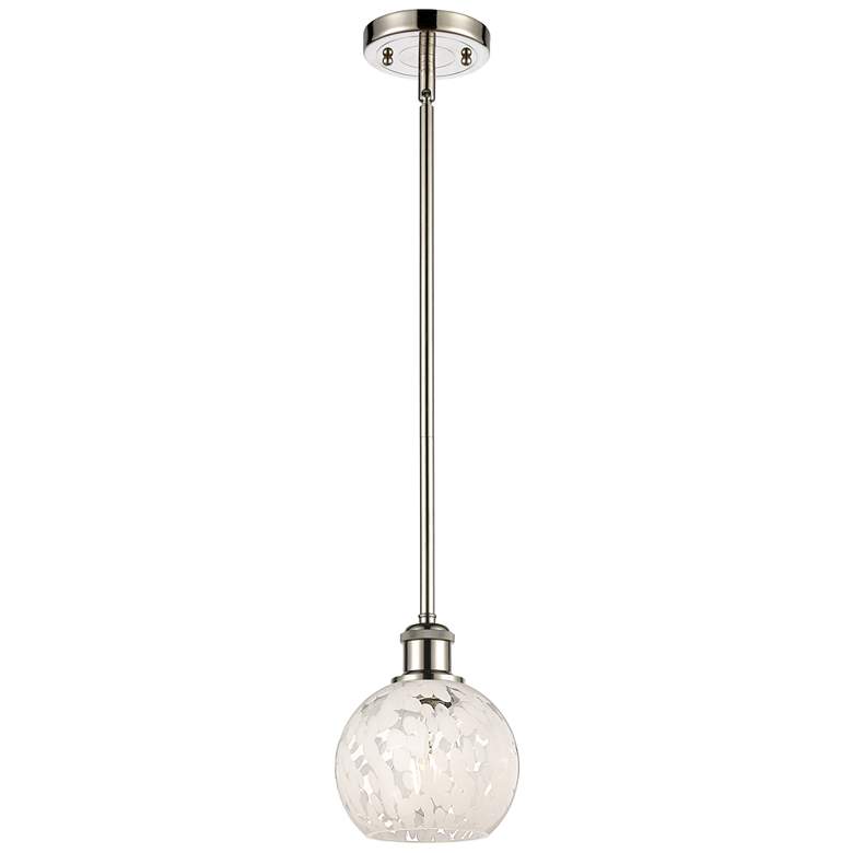 Image 1 Ballston 6"W Polished Nickel Stemmed Mini Pendant w/ White Mouchette S