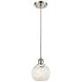 Ballston 6"W Satin Nickel Corded Mini Pendant w/ White Mouchette Shade