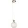 Ballston 6"W Satin Nickel Corded Mini Pendant w/ White Mouchette Shade