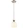 Ballston 6"W Satin Nickel Corded Mini Pendant w/ White Venetian Shade
