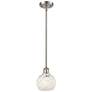 Ballston 6"W Satin Nickel Stemmed Mini Pendant w/ White Mouchette Shad