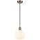 Ballston 8" Wide Antique Copper Corded Mini Pendant w/ White Venetian
