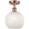 Ballston 8" Wide Antique Copper Semi-Flush Mount With White Mouchette