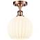 Ballston 8" Wide Antique Copper Semi-Flush Mount With White Venetian S