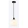 Ballston 8" Wide Matte Black Cord Hung Mini Pendant w/ White Venetian