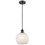 Ballston 8" Wide Matte Black Corded Mini Pendant w/ White Mouchette Sh
