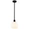 Ballston 8" Wide Matte Black Stem Hung Mini Pendant w/ White Venetian