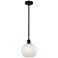 Ballston 8" Wide Matte Black Stemmed Mini Pendant w/ White Mouchette S