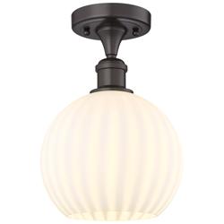 Ballston 8" Wide Oil Rubbed Bronze Semi-Flush Mount w/ White Venetian