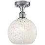 Ballston 8" Wide Polished Chrome Semi-Flush Mount w/ White Mouchette S