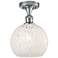 Ballston 8" Wide Polished Chrome Semi-Flush Mount w/ White Mouchette S