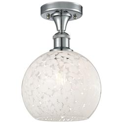 Ballston 8" Wide Polished Chrome Semi-Flush Mount w/ White Mouchette S