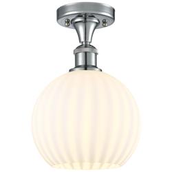 Ballston 8" Wide Polished Chrome Semi-Flush Mount With White Venetian