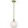 Ballston 8" Wide Satin Gold Stem Hung Mini Pendant w/ White Mouchette