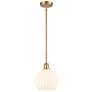 Ballston 8" Wide Satin Gold Stem Hung Mini Pendant w/ White Venetian S